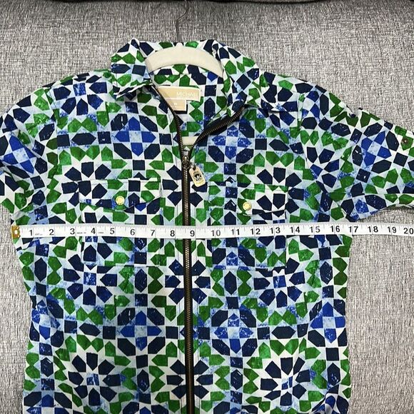 MICHAEL Michael Kors Rolled Up Sleeve Petite Zip Up Top - Picture 10 of 15